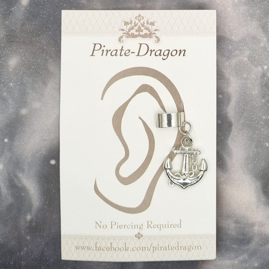 Silver Anchor Non-Pierced Ear Cuff (EC2961)