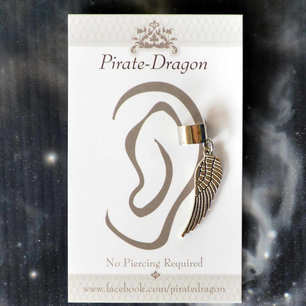 Silver Wing Non-Pierced Ear Cuff (EC3585)