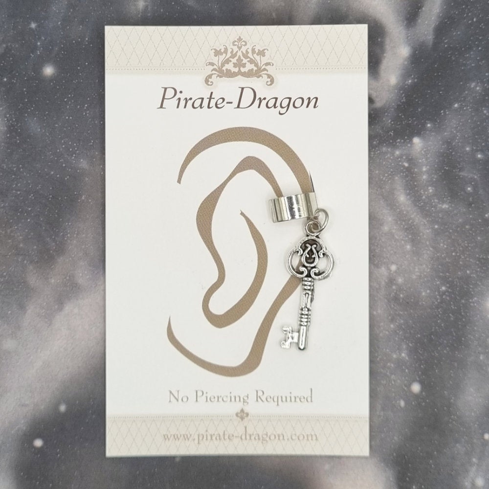 Silver Key Non-Pierced Ear Cuff (EC3600)