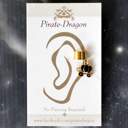 Black Carriage Non-Pierced Ear Cuff (EC4085)