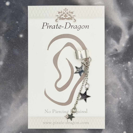 Silver Stars Non-Pierced Earcuff - (EC9619)
