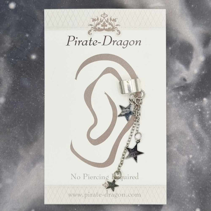 Silver Stars Non-Pierced Earcuff - (EC4192)