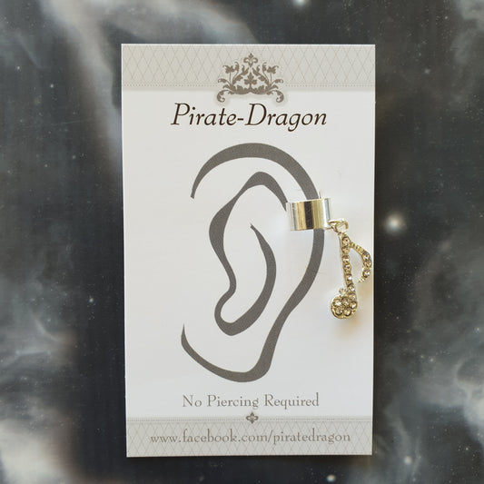 Music Note with Gems Non-Pierced Earcuff (EC4213)