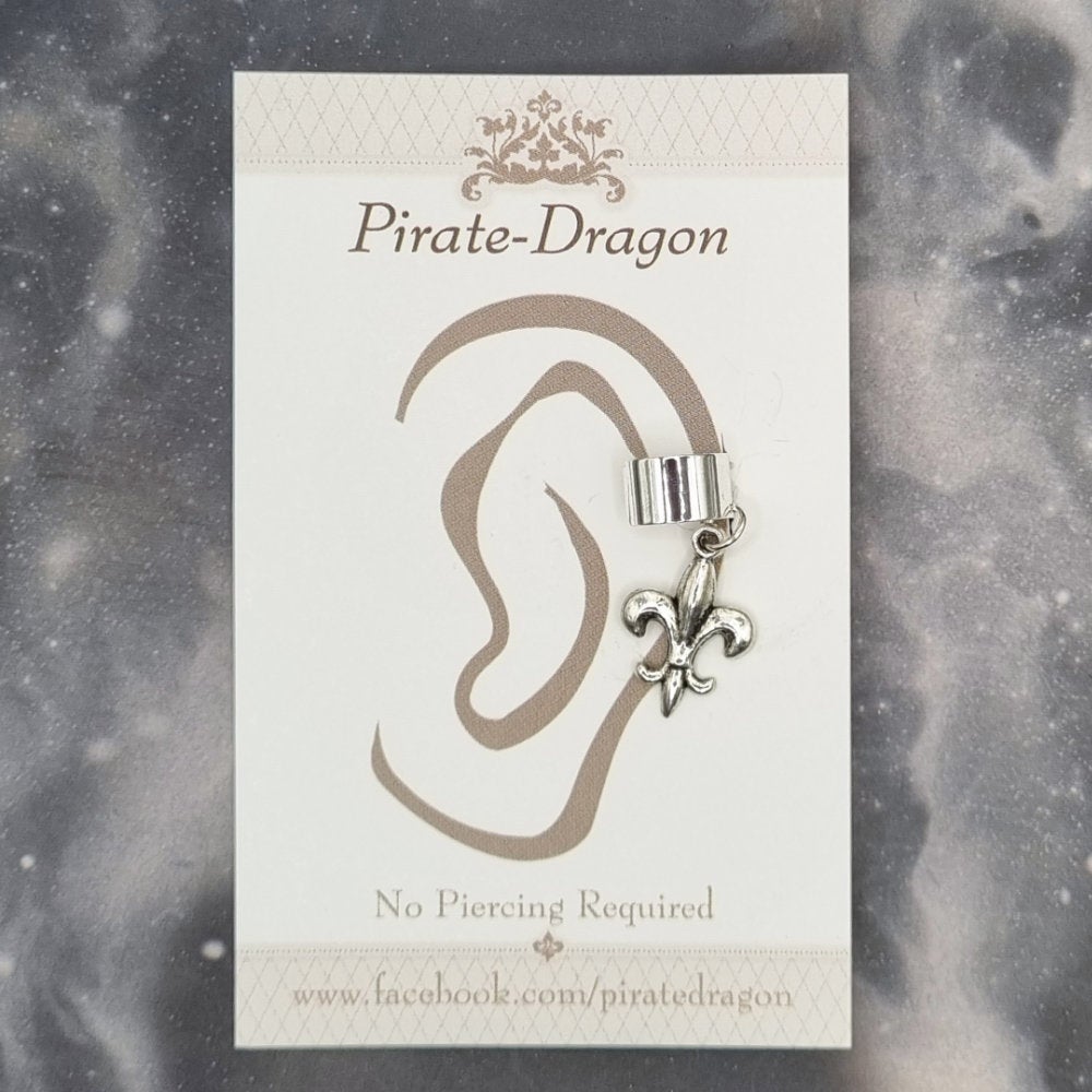 Silver Fleur de Lis Non-Pierced Ear Cuff (EC4234)