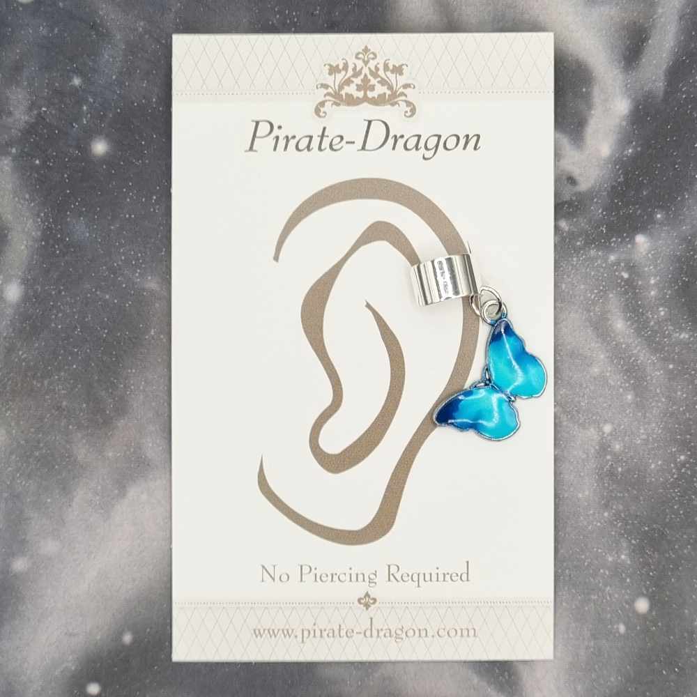 Blue Butterfly - Non-Pierced Earcuff (EC4418)