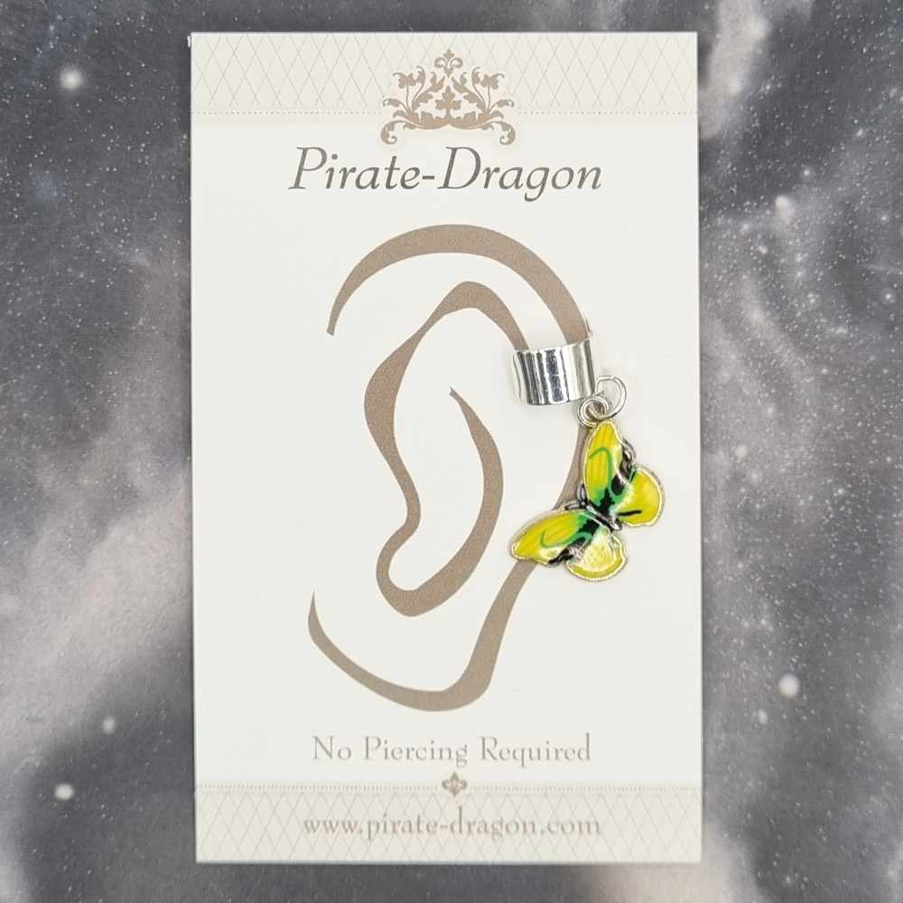 Yellow/Green Butterfly - Non-Pierced Earcuff (EC4430)