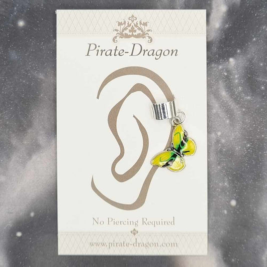 Yellow/Green Butterfly - Non-Pierced Earcuff (EC4430)