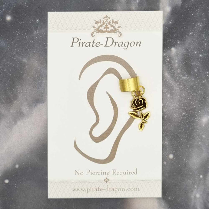 Gold Rose - Non-Pierced Earcuff (EC4436)
