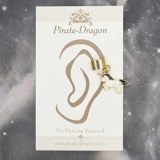 Black & White Unicorn - Non-Pierced Earcuff (EC4452)