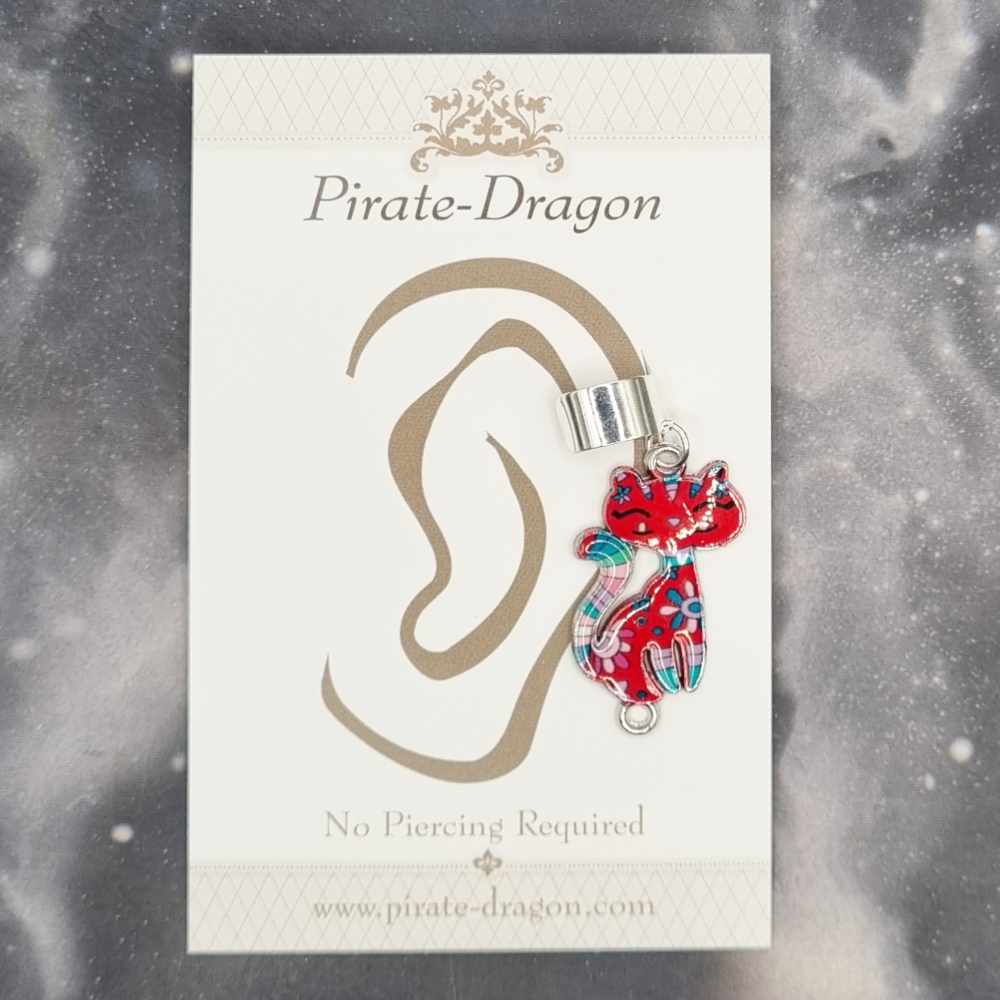 Red Cat - Non-Pierced Earcuff (EC4480)