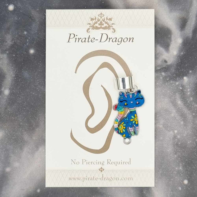 Blue Cat - Non-Pierced Earcuff (EC4482)