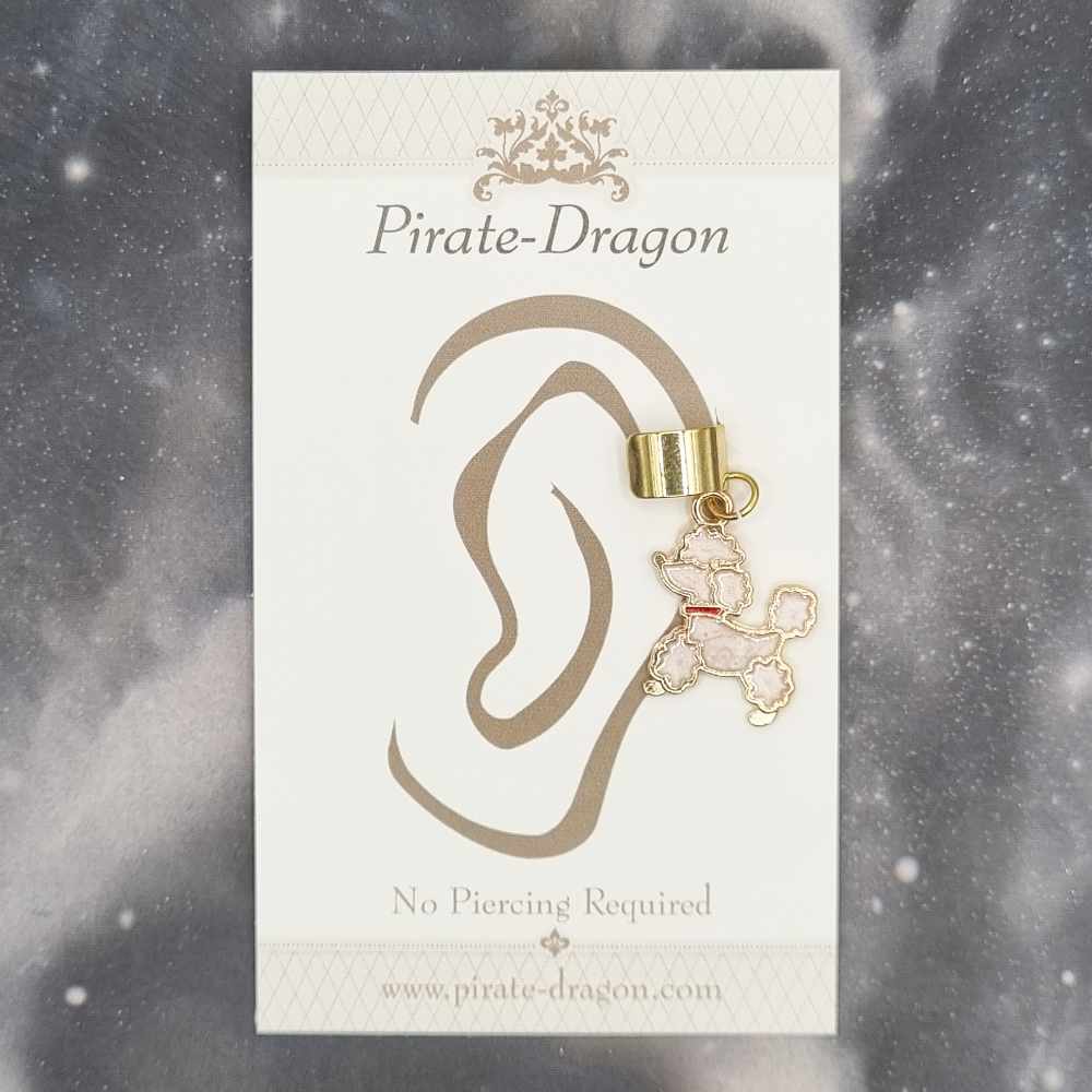 White Poodle - Non-Pierced Earcuff (EC4486)