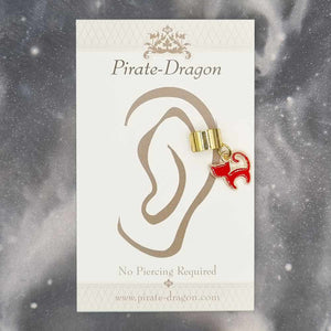 Red Cat Non-Pierced Ear Cuff (EC4496)