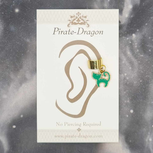 Green Cat Non-Pierced Ear Cuff (EC4498)