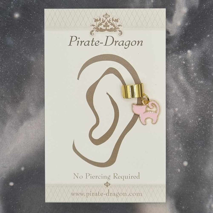 Pale Pink Cat Non-Pierced Ear Cuff (EC4504)