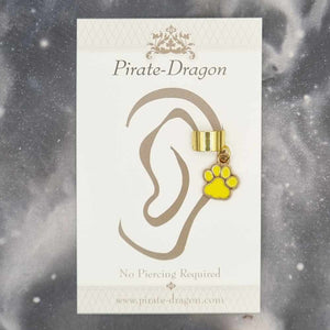 Yellow Paw Print Non-Pierced Ear Cuff (EC4508)
