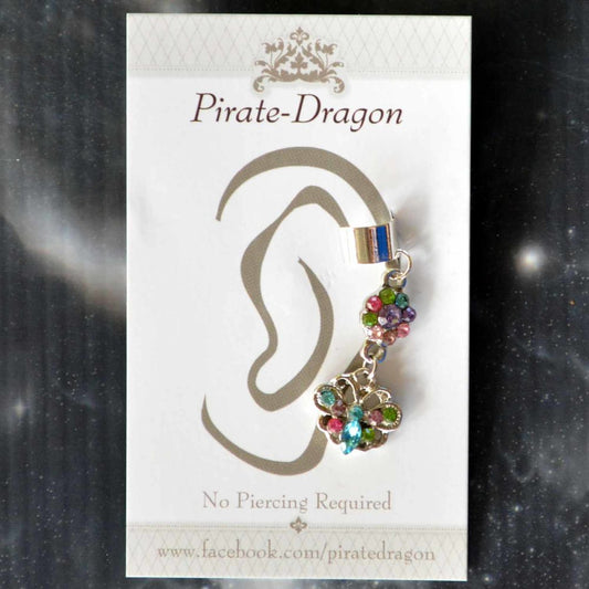 Multi-colour Gem Butterfly Non-Pierced Ear Cuff (EC4594)