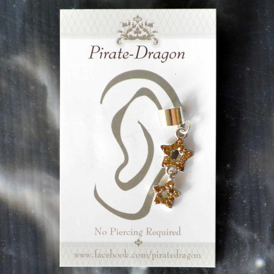 Gold Gem Star Non-Pierced Ear Cuff (EC4595)