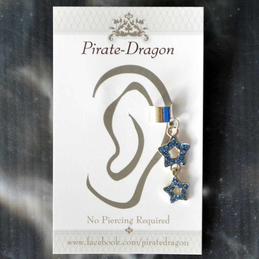 Light Blue Gem Star Non-Pierced Ear Cuff (EC4599)