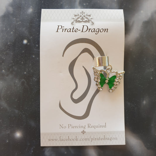 Green Butterfly Non-Pierced Ear Cuff (EC4603)