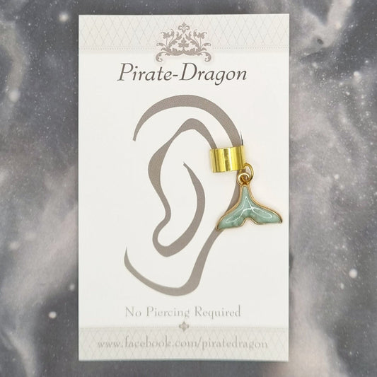 Light Blue Mermaid Tail Non-Pierced Ear Cuff (EC4628)