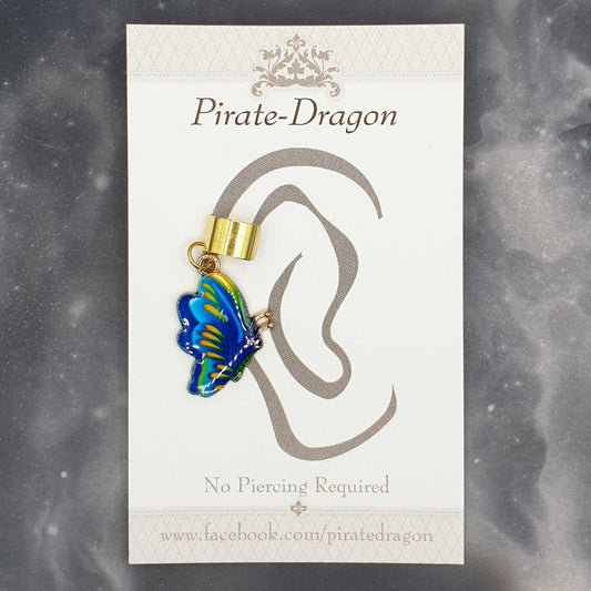 Blue Butterfly Non-Pierced Ear Cuff (EC4632)