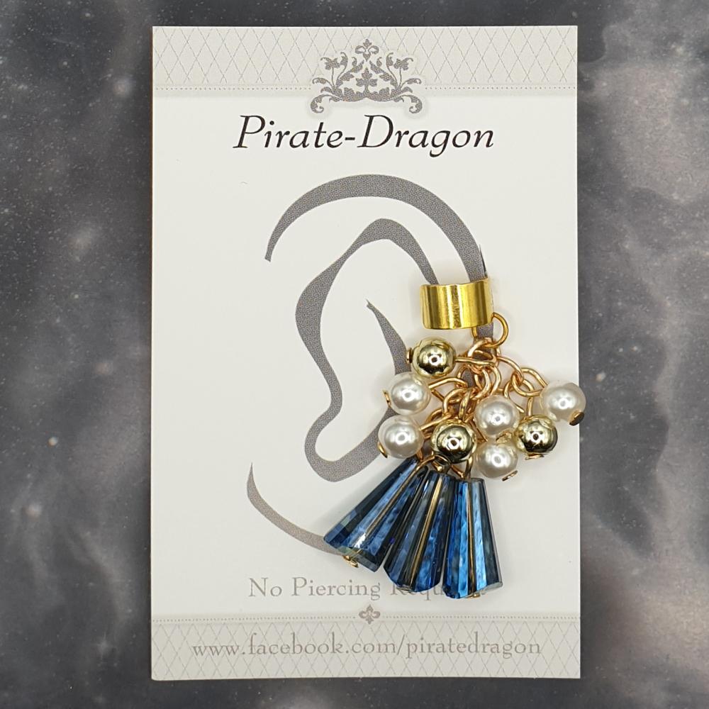 Blue Bell Beads & Pearls Non-Pierced Ear Cuff (EC5040)