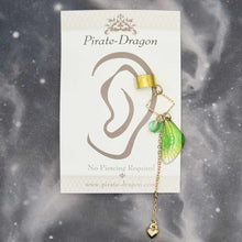 Load image into Gallery viewer, Small Gold &amp; Green/Yellow Butterfly Wing Non-Pierced Ear Cuff (EC5066)