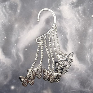 Silver Butterflies Non-Pierced Ear Cuff (EC5077)