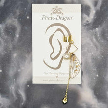 Load image into Gallery viewer, Small Gold &amp; Brown/Clear Butterfly Wing Non-Pierced Ear Cuff (EC5106)