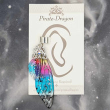 Load image into Gallery viewer, Large Silver &amp; Rainbow Butterfly Wing Non-Pierced Ear Cuff (EC5118)