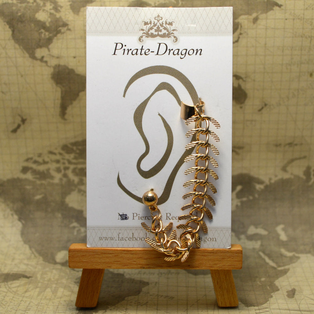 Pierced Earcuff - Gold Chain (EC558)