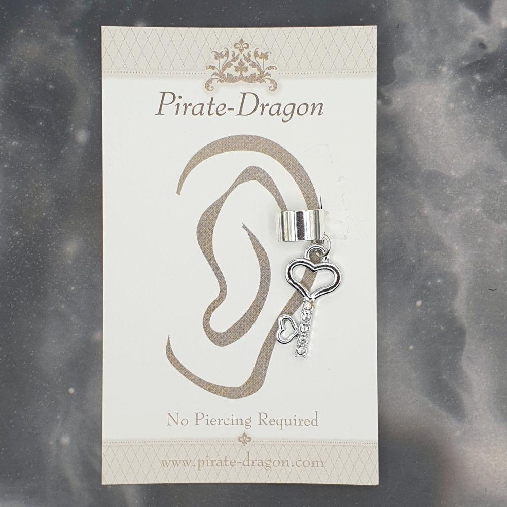 White Gem Key Non-Pierced Ear Cuff (EC7049)