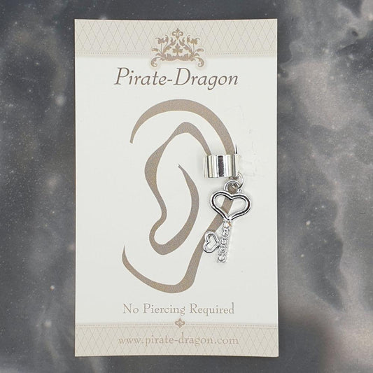 White Gem Key Non-Pierced Ear Cuff (EC7049)
