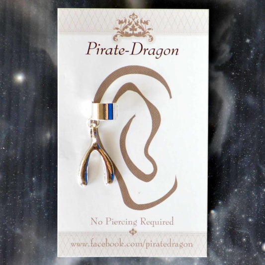 Silver Wishbone Non-Pierced Ear Cuff (EC7054)