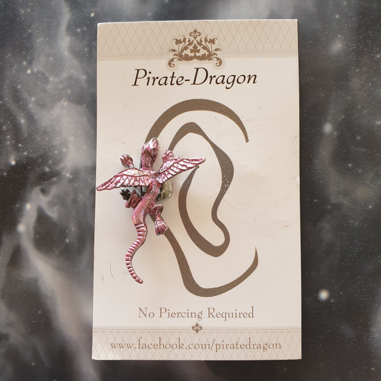 Small Dragon - Pink - Non-Pierced Earcuff (EC799)