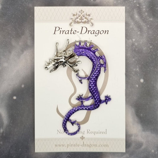 Purple Curly Tail Dragon Non-Pierced Ear Cuff (EC9004)