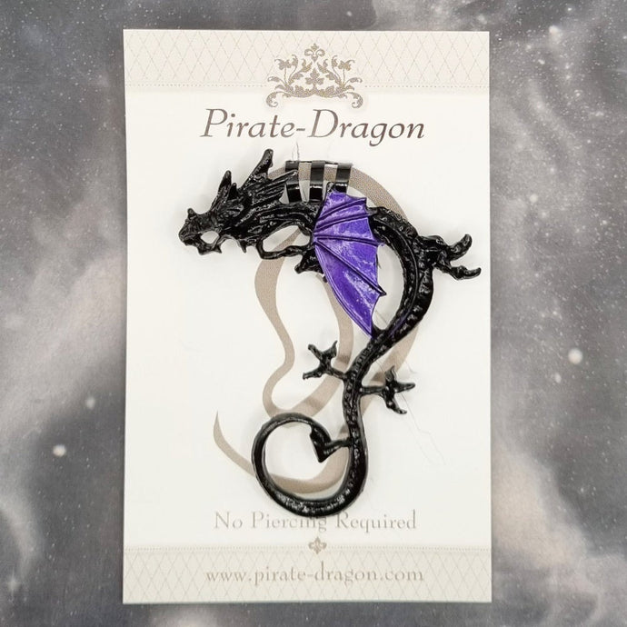 Dark Green Big Wing Dragon Non-Pierced Ear Cuff (EC9013)