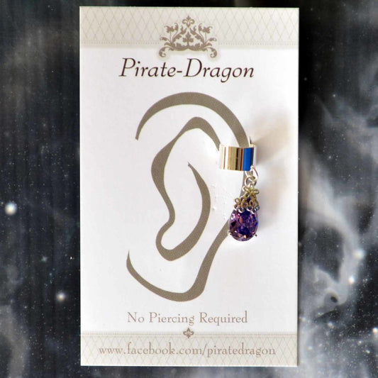 Purple Gem Non-Pierced Ear Cuff (EC9102)