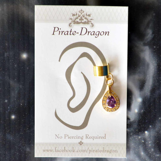 Purple Gem Non-Pierced Ear Cuff (EC9114)