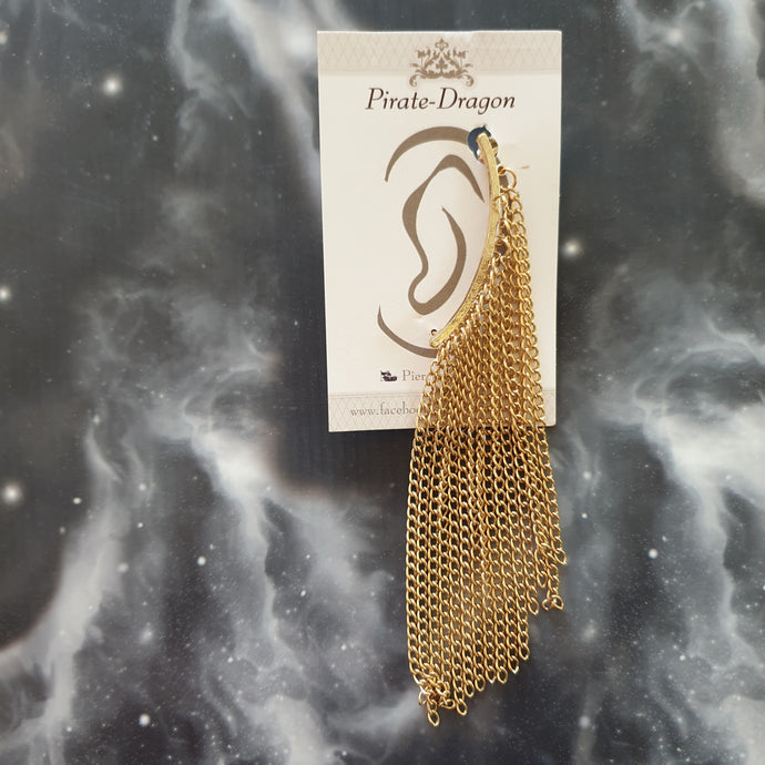 Gold Multi Chains Pierced Earcuff (EC91209)