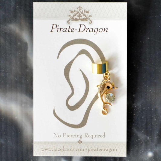 Gold Gem Dolphin Non-Pierced Ear Cuff (EC9132)