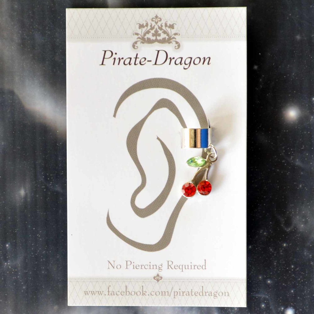 Gem Cherries Non-Pierced Ear Cuff (EC9139)