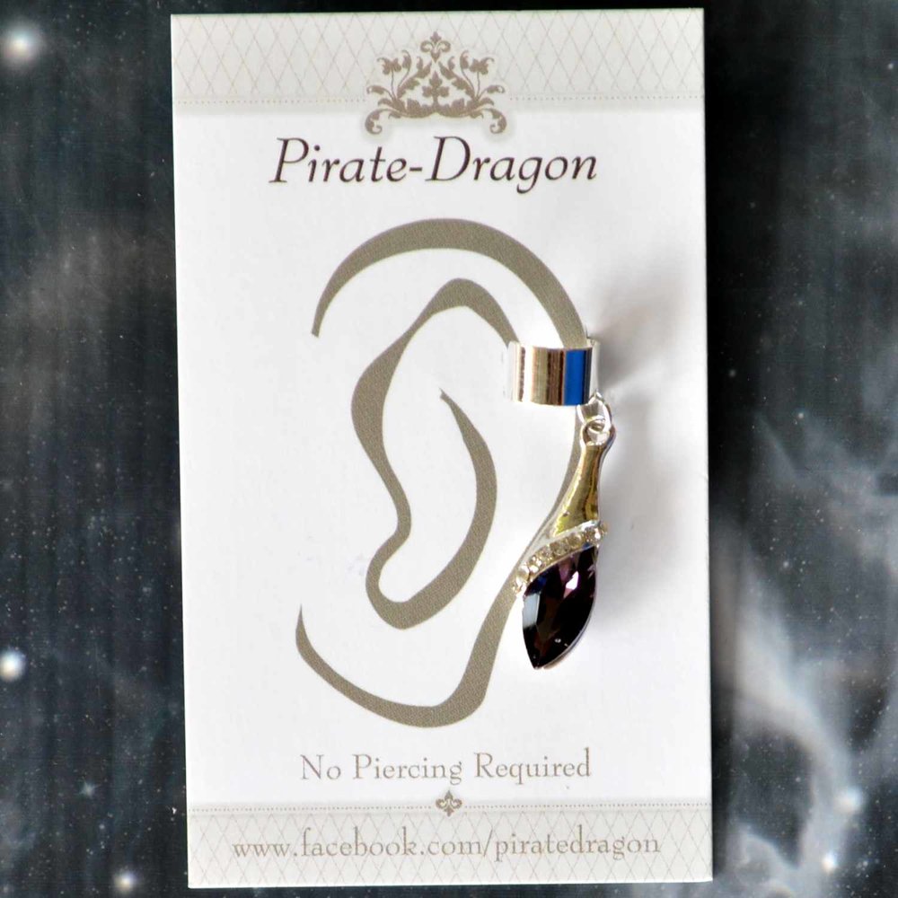 Purple Gem Drop Non-Pierced Ear Cuff (EC9142)