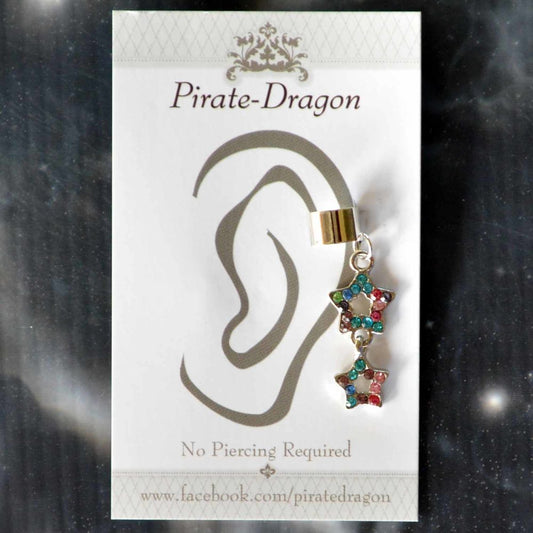 Multi-colour Gem Star Non-Pierced Ear Cuff (EC9222)