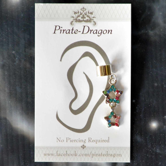 Multi-colour Gem Star Non-Pierced Ear Cuff (EC9222)