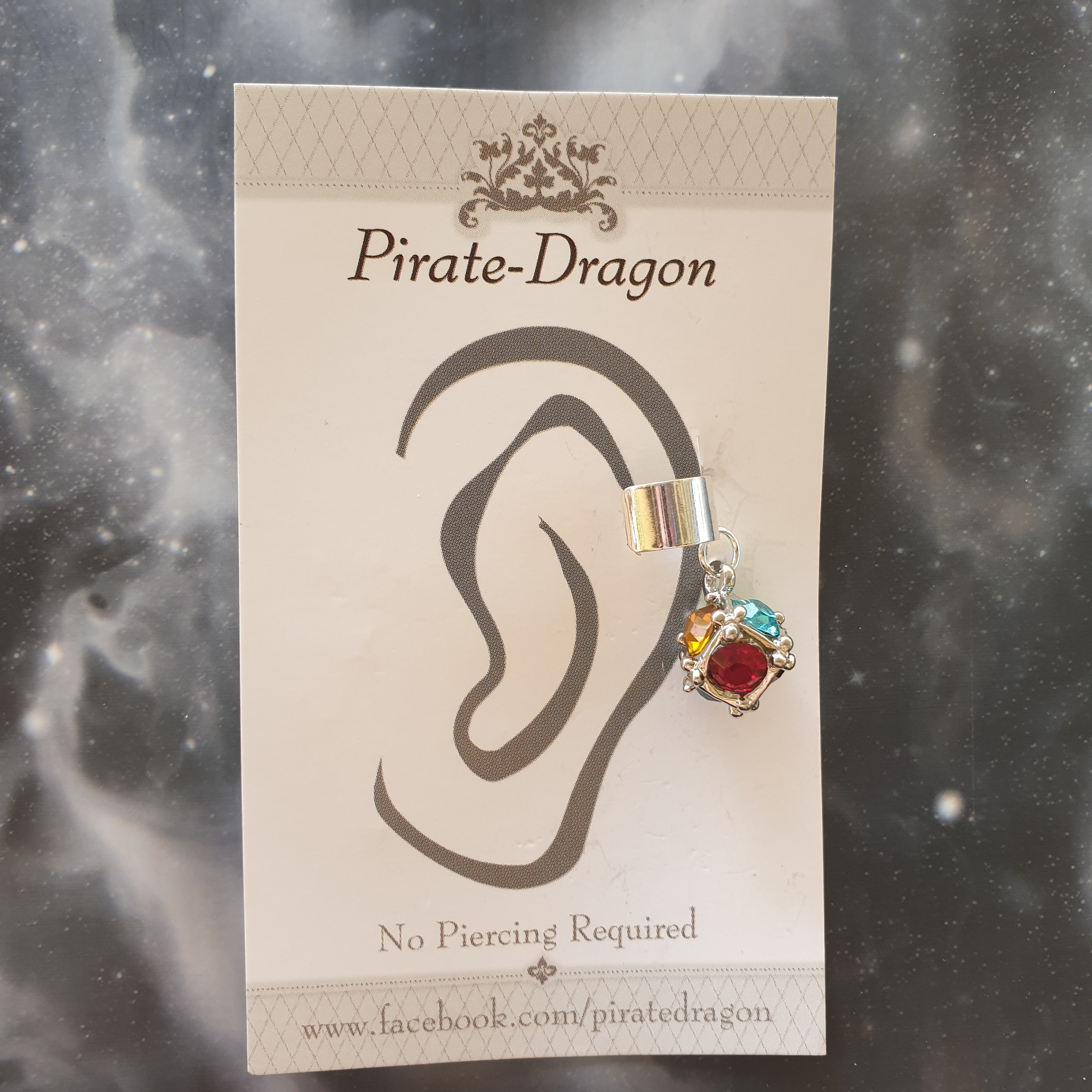 Multi-colour Gem Cube Non-Pierced Ear Cuff (EC9241)