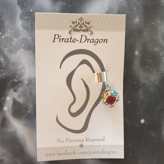 Multi-colour Gem Cube Non-Pierced Ear Cuff (EC9241)