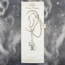 Load image into Gallery viewer, Silver Butterflies with Chains Pierced Earcuff (EC92520)