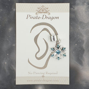 Light Blue Gem Snowflake Non-Pierced Ear Cuff (EC9275)